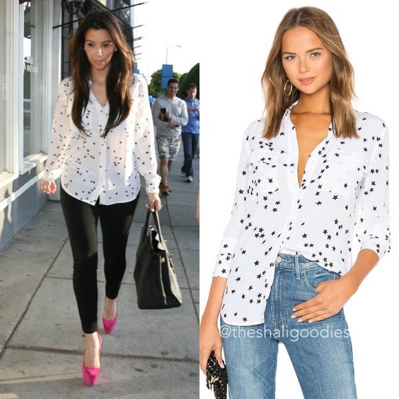 Equipment signature silk blouse with stars size small - Picture 14 of 14